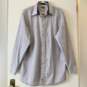 Johnston & Murphy Long Sleeve Buttoned Down Patterned Shirt